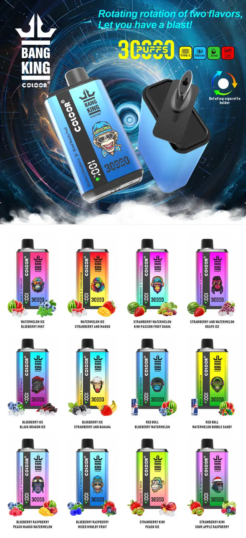Bang king 30k doppio gusto Vape usa e getta spedizione gratuita 8